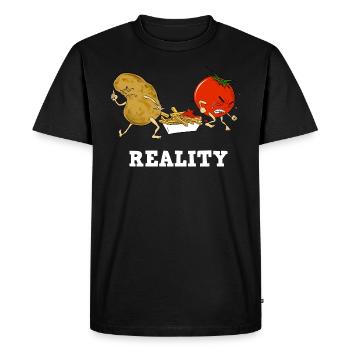 Frites Humour drôle, idée cadeau Marrant - T-shirt Premium bio Homme - noir - Devant - Nico (187cm)