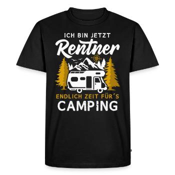Wohnmobil Rentner endlich Zeit für Camping - Männer Premium Bio T-Shirt - Schwarz - Vorne - Nico (187cm)