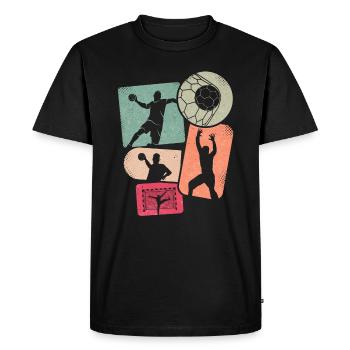 Joueurs de handball Joueurs de handball Enfants Handball Garçons - T-shirt Premium bio Homme - noir - Devant - Nico (187cm)