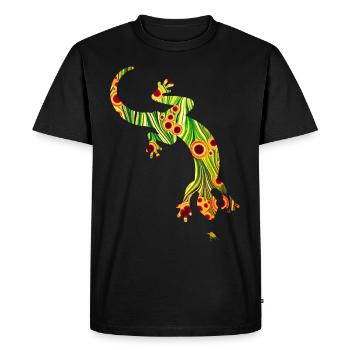 Lizard E 110 - Men's Premium Organic T-Shirt - black - Front - Nico (187cm)