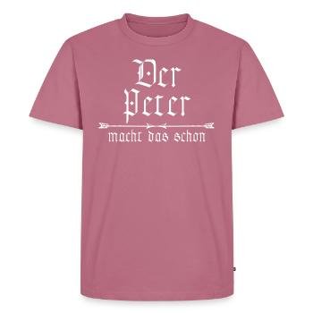 Pierre le fait déjà - T-shirt Premium bio Homme - mauve - Devant - Nico (187cm)
