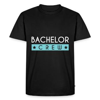 Bachelor Crew - Men's Premium Organic T-Shirt - black - Front - Nico (187cm)