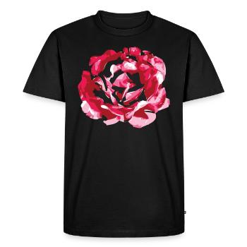 Rose Roses Fleur Blossom Garden Nature cadeau - T-shirt Premium bio Homme - noir - Devant - Nico (187cm)