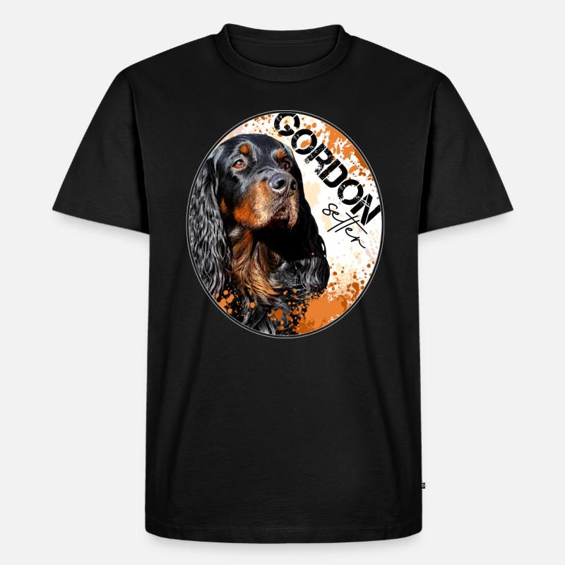 Gordon Setter Splash - Männer Premium Bio T-Shirt - Schwarz