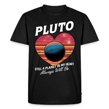 Pluton Still Une planète Dans Mon Cœur Nostalgique Rétro - T-shirt Premium bio Homme - noir - Devant - Nico (187cm)