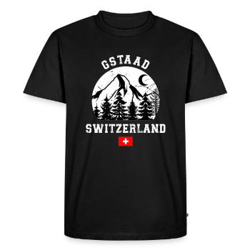 Station de ski de Gstaad, Alpes suisses, souvenir - T-shirt Premium bio Homme - noir - Devant - Nico (187cm)