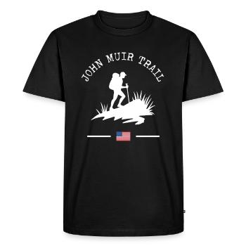John Muir Trail Hiker Design Drapeau des États-Unis - T-shirt Premium bio Homme - noir - Devant - Nico (187cm)