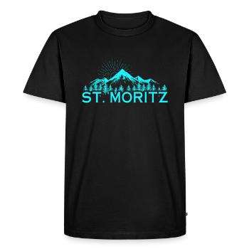Station de ski de Saint-Moritz Alpes suisses Ski Souvenir - T-shirt Premium bio Homme - noir - Devant - Nico (187cm)