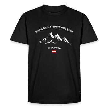 Station de ski de Saalbach Hinterglemm Alpes autrichiennes - T-shirt Premium bio Homme - noir - Devant - Nico (187cm)