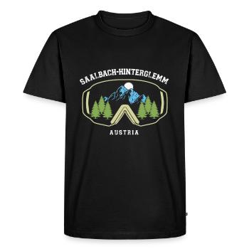 Station de ski de Saalbach Hinterglemm Alpes autrichiennes - T-shirt Premium bio Homme - noir - Devant - Nico (187cm)