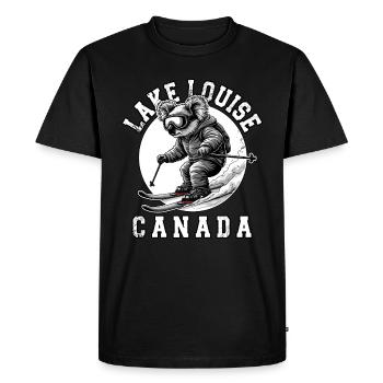 Lake Louise Ski Resort Canadian Rocky Mountains - Men's Premium Organic T-Shirt - black - Front - Nico (187cm)