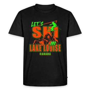 Lake Louise Ski Resort Canadian Rocky Mountains - Men's Premium Organic T-Shirt - black - Front - Nico (187cm)
