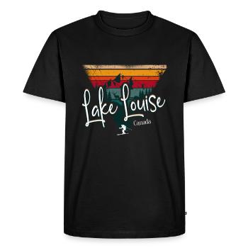 Lake Louise Ski Resort Canadian Rocky Mountains - Men's Premium Organic T-Shirt - black - Front - Nico (187cm)