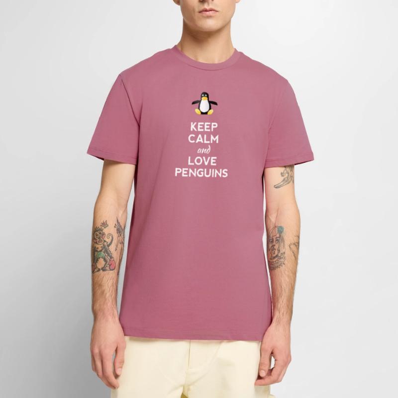 keep calm love Pinguine Linux nerd computer cpu lo Männer Premium Bio T-Shirt