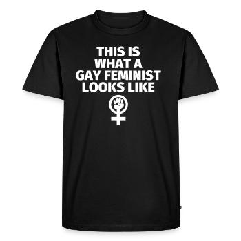 Gay homosexualité lesbienne Féminisme Feminist - T-shirt Premium bio Homme - noir - Devant - Nico (187cm)