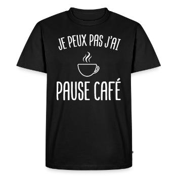 pause café caféine tasse de café - T-shirt Premium bio Homme - noir - Devant - Nico (187cm)