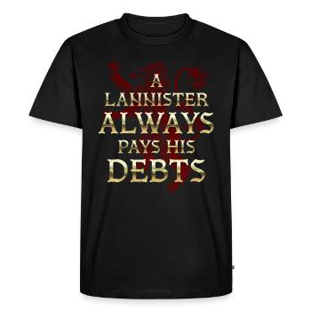 Game Of Thrones A Lannister Always Pays His Debts - T-shirt Premium bio Homme - noir - Devant - Nico (187cm)