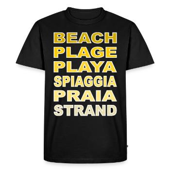 Beach Plage Playa Spiaggia Praia Strand - Men's Premium Organic T-Shirt - black - Front - Nico (187cm)