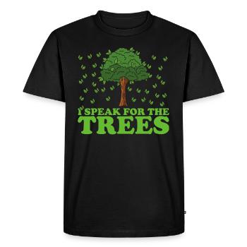 Je parle au nom des arbres Jour de la sauvegarde de la Terre - T-shirt Premium bio Homme - noir - Devant - Nico (187cm)