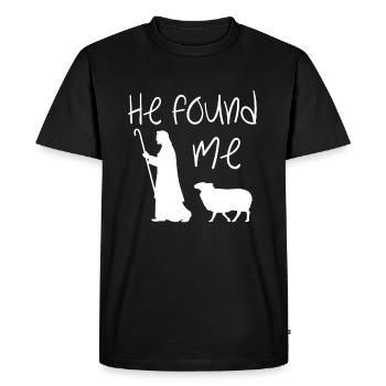 Jésus disciple Parabole de la brebis perdue - T-shirt Premium bio Homme - noir - Devant - Nico (187cm)