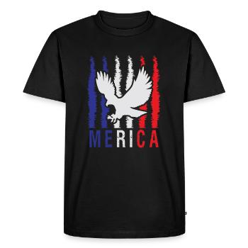 Amérique USA Fan ́Merica Adler Histoire - T-shirt Premium bio Homme - noir - Devant - Nico (187cm)