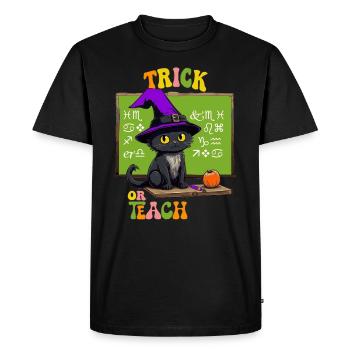Halloween Cat Teacher School Teaching Student - Men's Premium Organic T-Shirt - black - Front - Nico (187cm)