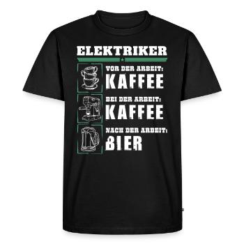 Mon quotidien d'électricien - T-shirt Premium bio Homme - noir - Devant - Nico (187cm)
