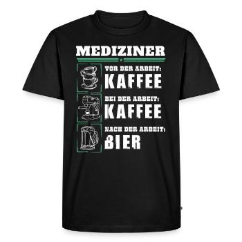 Mon quotidien en tant que médecin - T-shirt Premium bio Homme - noir - Devant - Nico (187cm)
