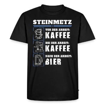 My daily routine as a stonemason - Men's Premium Organic T-Shirt - black - Front - Nico (187cm)