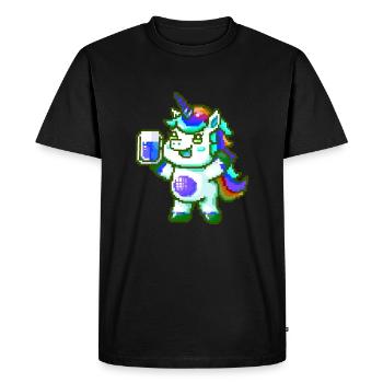 Fête de la bière de licorne Célébrer coloré - T-shirt Premium bio Homme - noir - Devant - Nico (187cm)