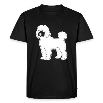 Caniche Chien Silhouette - T-shirt Premium bio Homme - noir - Devant - Nico (187cm)