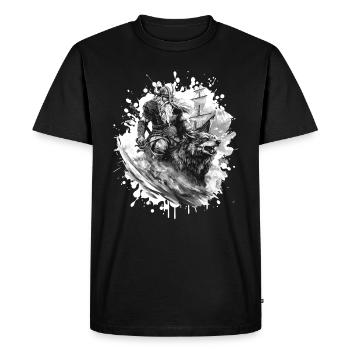 Viking Wolf Warrior Valhalla - Men's Premium Organic T-Shirt - black - Front - Nico (187cm)