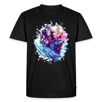 Viking Wolf Warrior Valhalla - Men's Premium Organic T-Shirt - black - Front - Nico (187cm)
