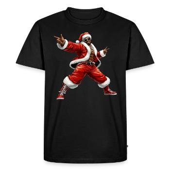 Musique rap Noël / Hip Hop - T-shirt Premium bio Homme - noir - Devant - Nico (187cm)