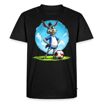 Âne de football - T-shirt Premium bio Homme - noir - Devant - Nico (187cm)