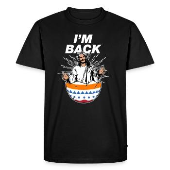 I love Jesus Easter Gift Easter Egg I'm Back - Men's Premium Organic T-Shirt - black - Front - Nico (187cm)