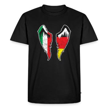 Italie et Allemagne - T-shirt Premium bio Homme - noir - Devant - Nico (187cm)