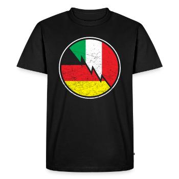 Moitié italien moitié allemand - T-shirt Premium bio Homme - noir - Devant - Nico (187cm)
