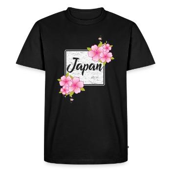 Fleurs de cerisier japonais Japon - T-shirt Premium bio Homme - noir - Devant - Nico (187cm)