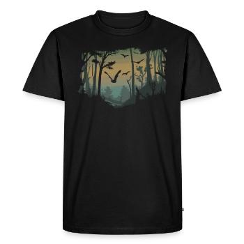 Fledermäuse im Wald - Männer Premium Bio T-Shirt - Schwarz - Vorne - Nico (187cm)