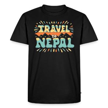 Annapurna Mountain Hiking Retro Nepal - Men's Premium Organic T-Shirt - black - Front - Nico (187cm)
