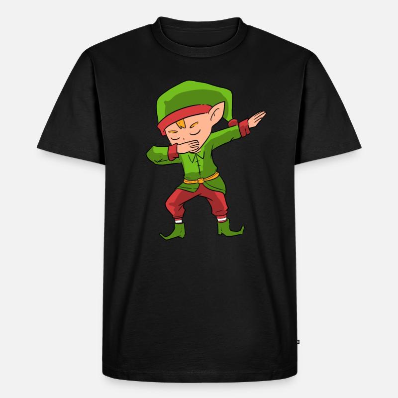 Dabbing Elf - Männer Premium Bio T-Shirt - Schwarz