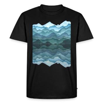 Aquarelle: paysage abstrait avec collines / montagnes - T-shirt Premium bio Homme - noir - Devant - Nico (187cm)