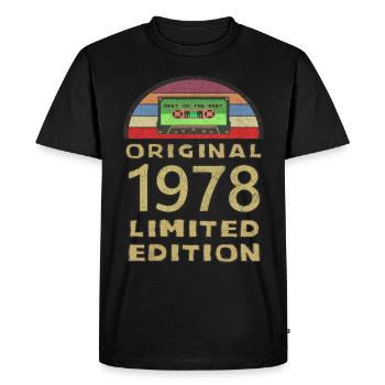 Birthday 1978 Vintage Birthday Gift - Men's Premium Organic T-Shirt - black - Front - Nico (187cm)
