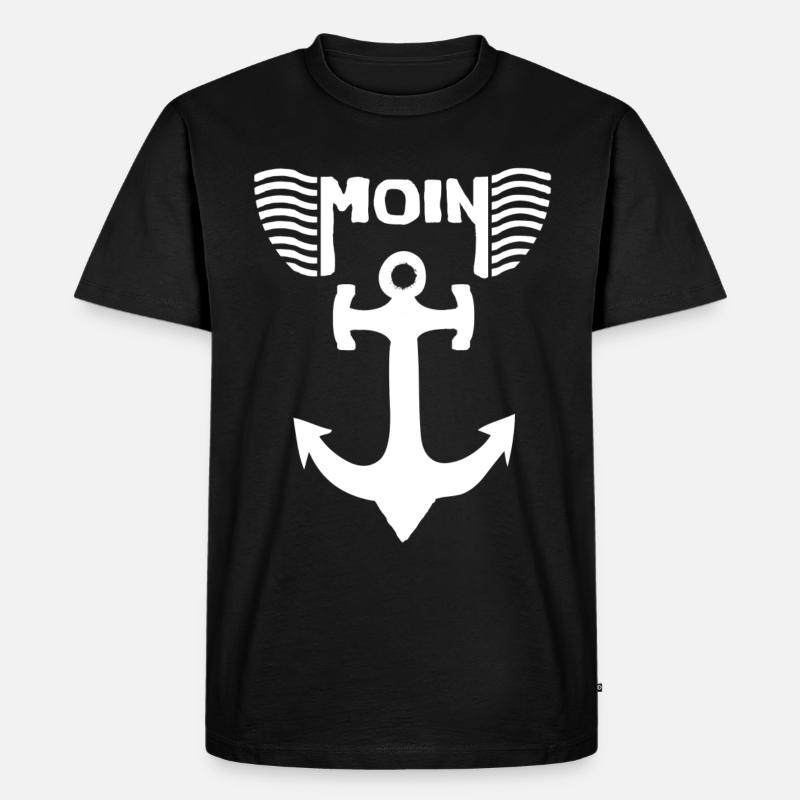 Moin - Männer Premium Bio T-Shirt - Schwarz