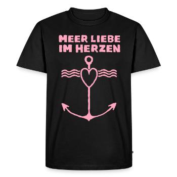 Sea love hoodie sea love in the heart home - Men's Premium Organic T-Shirt - black - Front - Nico (187cm)