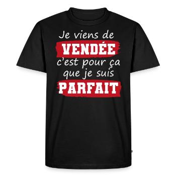 cadeau marrant mec parfait Vendée vendéen - T-shirt Premium bio Homme - noir - Devant - Nico (187cm)