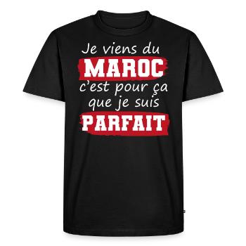 cadeau drôle Maroc marocain mec parfait - T-shirt Premium bio Homme - noir - Devant - Nico (187cm)