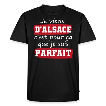 cadeau drôle homme parfait Alsace alsacien - T-shirt Premium bio Homme - noir - Devant - Nico (187cm)