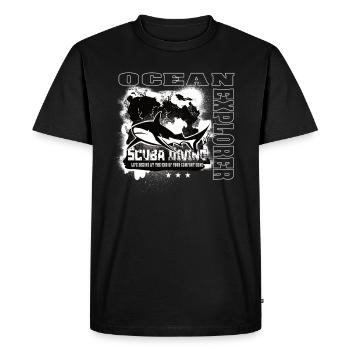 Ocean Explorer Plongée sous-marine Shark Reef - T-shirt Premium bio Homme - noir - Devant - Nico (187cm)